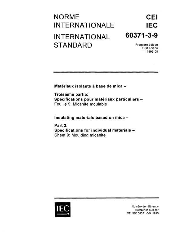 Cover IEC 60371-3-9:1995